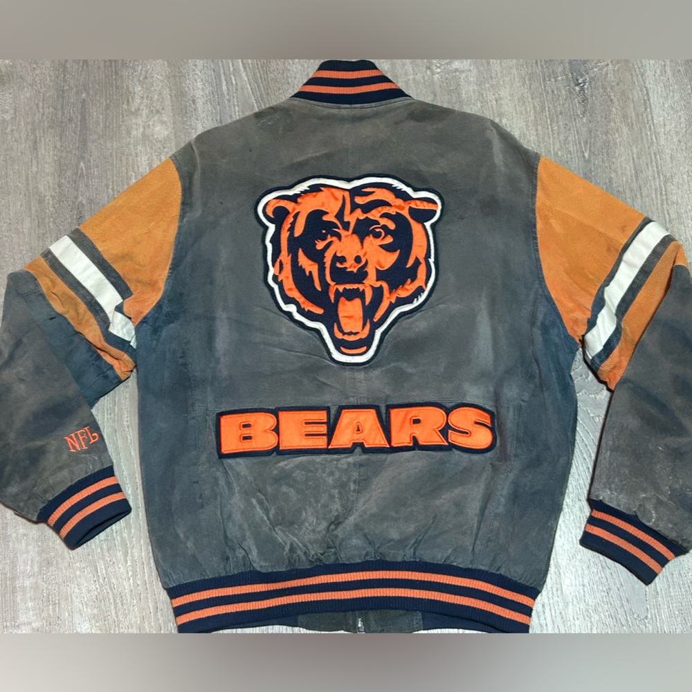 Vintage NFL Chicago Bears Men’s Medium Bomber Varsity Leather Jacket
